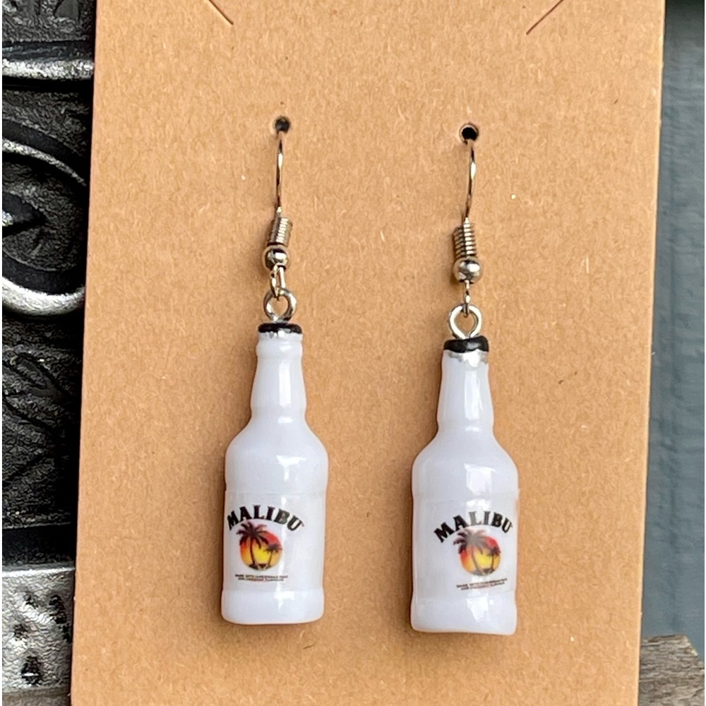 Malibu Liquor bottle earrings